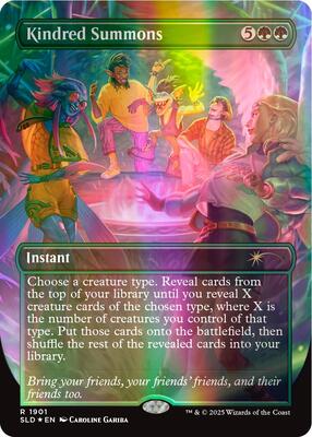Kindred Summons (Double Rainbow Foil) card from Secret Lair Drop Series
