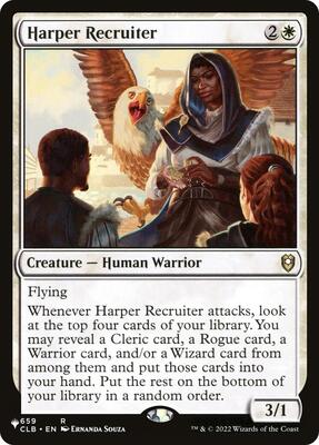 Harper Recruiter card from The List Reprints