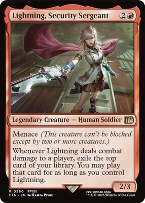 Lightning, Security Sergeant card from FINAL FANTASY