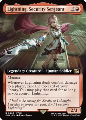 Lightning, Security Sergeant (Extended Art) card from FINAL FANTASY