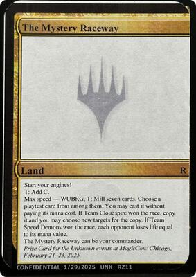 The Mystery Raceway card from Un-Known Event Playtest Cards