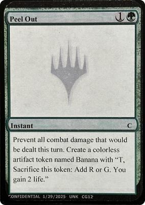 Peel Out card from Un-Known Event Playtest Cards