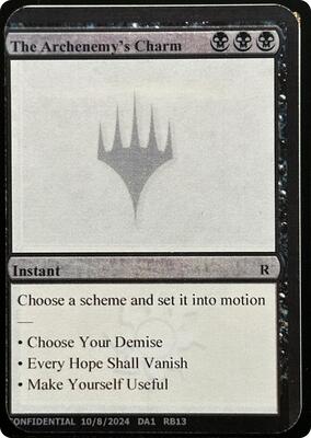 The Archenemy's Charm card from Un-Known Event Playtest Cards