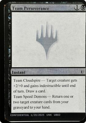 Team Perseverance card from Un-Known Event Playtest Cards