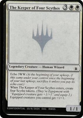 The Keeper of Four Scythes card from Un-Known Event Playtest Cards