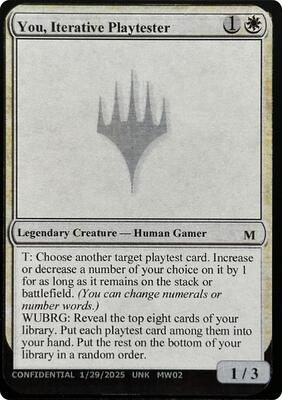 You, Iterative Playtester card from Un-Known Event Playtest Cards