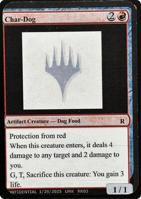 Char-Dog card from Un-Known Event Playtest Cards