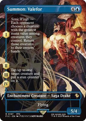 Summon: Valefor (Borderless) card from Commander: FINAL FANTASY