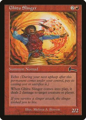 Ghitu Slinger card from Urza's Legacy