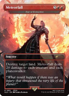 Meteorfall - Star of Extinction card from Secret Lair Drop Series