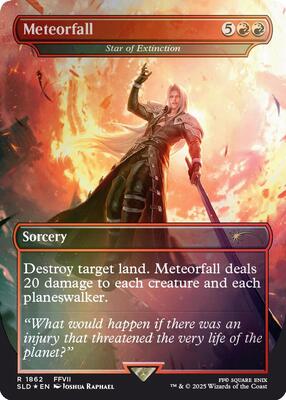 Meteorfall - Star of Extinction (Rainbow Foil) card from Secret Lair Drop Series