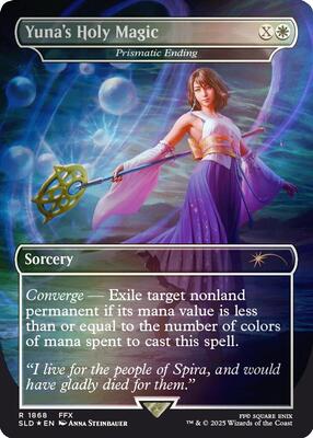 Yuna's Holy Magic - Prismatic Ending (Rainbow Foil) card from Secret Lair Drop Series