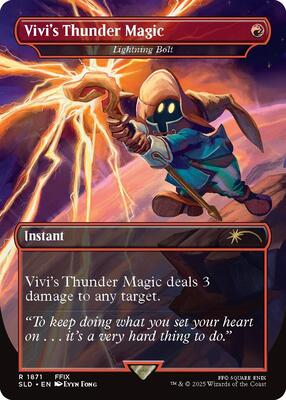 Vivi's Thunder Magic - Lightning Bolt card from Secret Lair Drop Series