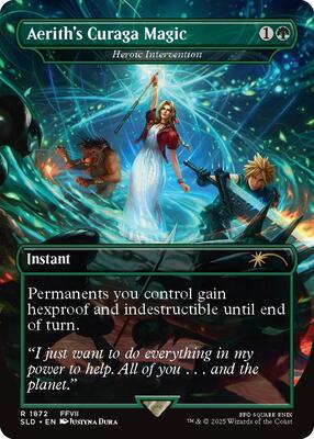 Aerith's Curaga Magic - Heroic Intervention card from Secret Lair Drop Series