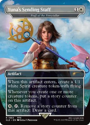 Yuna's Sending Staff - Staff of the Storyteller card from Secret Lair Drop Series
