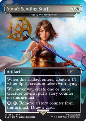 Yuna's Sending Staff - Staff of the Storyteller (Rainbow Foil) card from Secret Lair Drop Series
