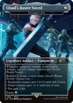 Cloud's Buster Sword - Umezawa's Jitte card from Secret Lair Drop Series