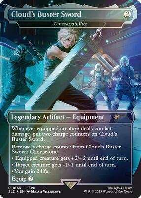 Cloud's Buster Sword - Umezawa's Jitte (Rainbow Foil) card from Secret Lair Drop Series