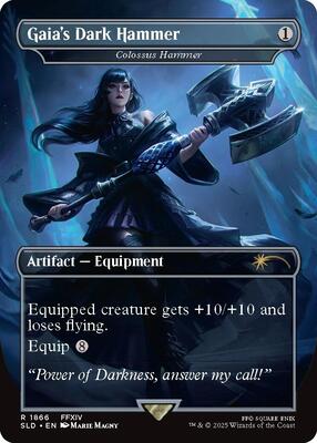 Gaia's Dark Hammer - Colossus Hammer card from Secret Lair Drop Series
