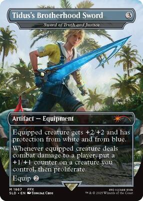 Tidus's Brotherhood Sword - Sword of Truth and Justice card from Secret Lair Drop Series