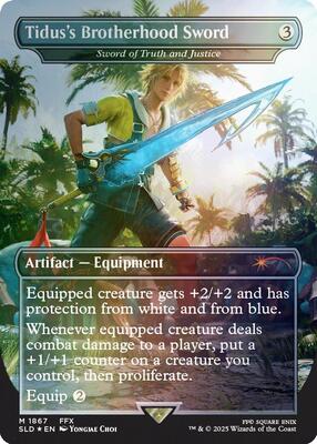 Tidus's Brotherhood Sword - Sword of Truth and Justice (Rainbow Foil) card from Secret Lair Drop Series