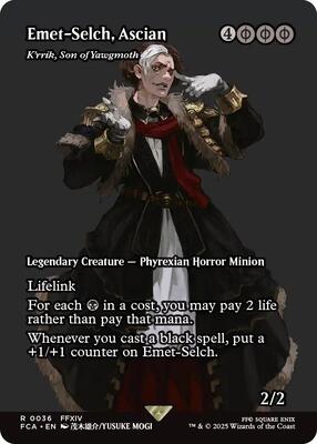 Emet-Selch, Ascian - K'rrik, Son of Yawgmoth (Showcase) card from FINAL FANTASY: Through the Ages