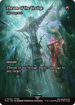 Thrum of the Vestige - Lightning Bolt (Showcase) card from FINAL FANTASY: Through the Ages