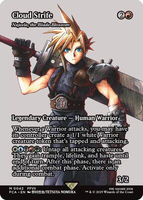 Cloud Strife - Najeela, the Blade-Blossom (Showcase) card from FINAL FANTASY: Through the Ages