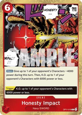 Honesty Impact card from A Fist of Divine Speed