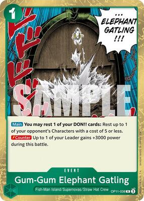 Gum-Gum Elephant Gatling card from A Fist of Divine Speed
