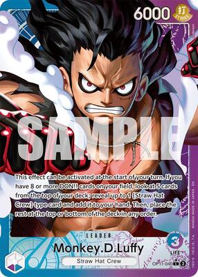 Monkey.D.Luffy (040) (Alternate Art) card from A Fist of Divine Speed