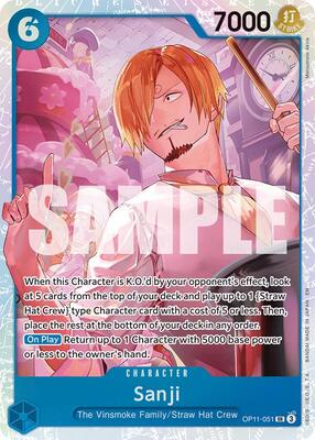 Sanji card from A Fist of Divine Speed