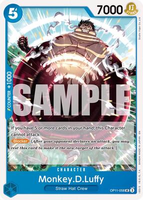 Monkey.D.Luffy (058) card from A Fist of Divine Speed