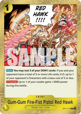 Gum-Gum Fire-Fist Pistol Red Hawk card from A Fist of Divine Speed