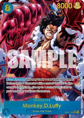 Monkey.D.Luffy (118) (Alternate Art) card from A Fist of Divine Speed