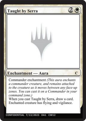 Taught by Serra card from Un-Known Event Playtest Cards