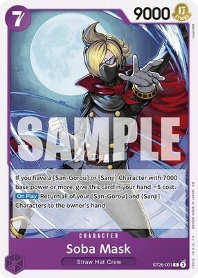 Soba Mask card from Starter Deck 26: PURPLE/BLACK Monkey.D.Luffy