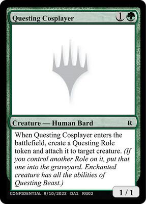 Questing Cosplayer card from Un-Known Event Playtest Cards