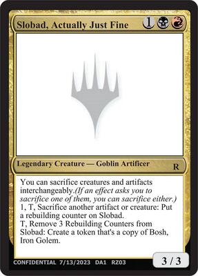 Slobad, Actually Just Fine card from Un-Known Event Playtest Cards