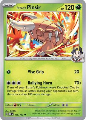 Ethan's Pinsir card from SV10: Destined Rivals