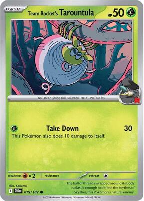 Team Rocket's Tarountula card from SV10: Destined Rivals
