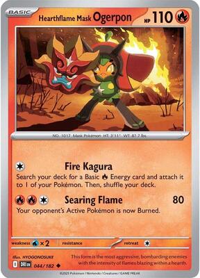 Hearthflame Mask Ogerpon card from SV10: Destined Rivals