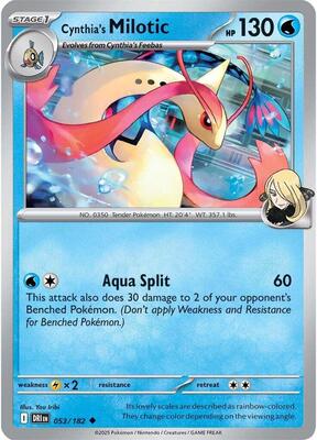 Cynthia's Milotic card from SV10: Destined Rivals