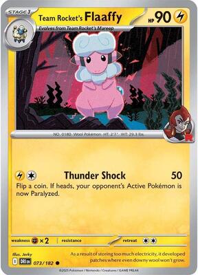 Team Rocket's Flaaffy card from SV10: Destined Rivals