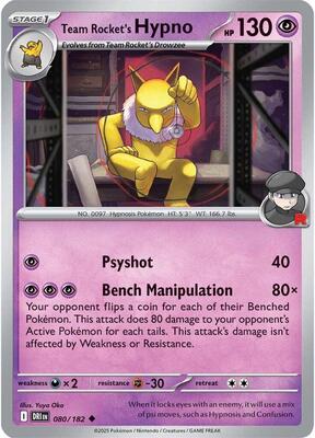 Team Rocket's Hypno card from SV10: Destined Rivals