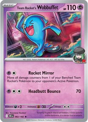 Team Rocket's Wobbuffet card from SV10: Destined Rivals