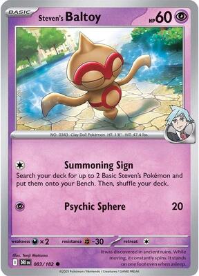 Steven's Baltoy card from SV10: Destined Rivals