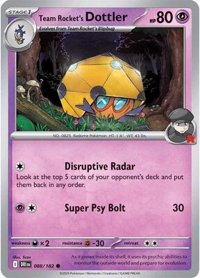 Team Rocket's Dottler card from SV10: Destined Rivals