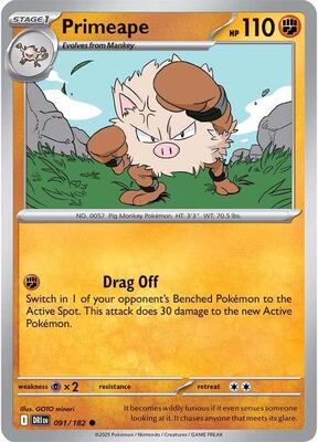 Primeape card from SV10: Destined Rivals