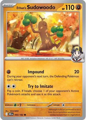 Ethan's Sudowoodo card from SV10: Destined Rivals